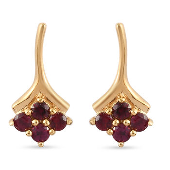 Anthill Granat Ohrringe 925 Silber vergoldet ca. 0,71 ct