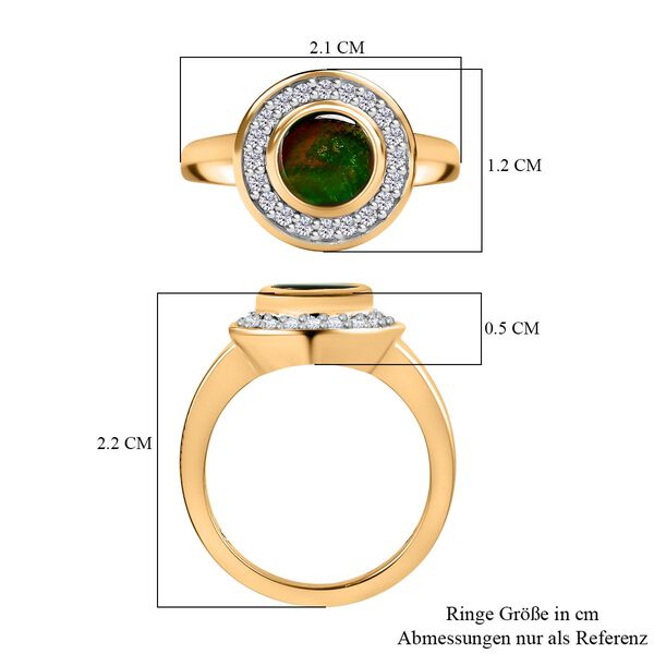 Ammolit und Zirkon Ring 925 Silber vergoldet  ca. 1,42 ct image number 6