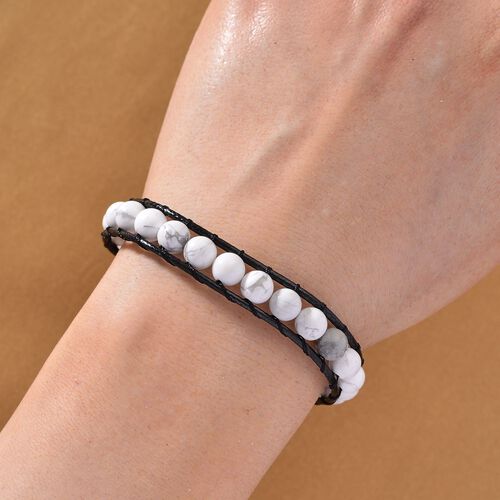 Weißer Howlit Armband ca. Flexibles cm ca. 35.00 ct image number 1