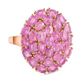 Ilakaka Rosa Saphir (Fissure gefüllt) Ring, 925 Silber Roségold Vermeil (Größe 17.00) ca. 7.47 ct