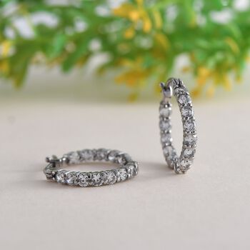 Wei&szlig;er Zirkonia Ohrringe  Edelstahl ca. 5.62 ct