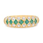 AAA Kagem Sambischer Smaragd, Weißer Zirkon Ringe 925 Silber Gelbgold Vermeil (Größe 21.00) ca. 1.46 ct