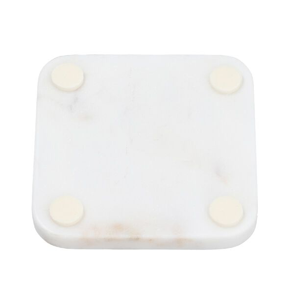 4er-Set, Marmor Untersetzer mit Messingintarsie, Kolibri, Größe 10x10 cm, Weiß image number 5