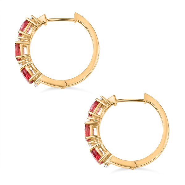 D’Joy Labor Padparadscha Saphir und Moissanit Ohrringe - 4 ct. image number 4