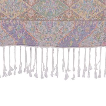 Schal mit Paisley-Muster und Fransen, 70x180cm, Cremewei&szlig;