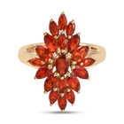 Mexikanischer Kirschd Feuer-Opal Ring 925 Silber vergoldet (Größe 21.00) ca. 1,44 ct