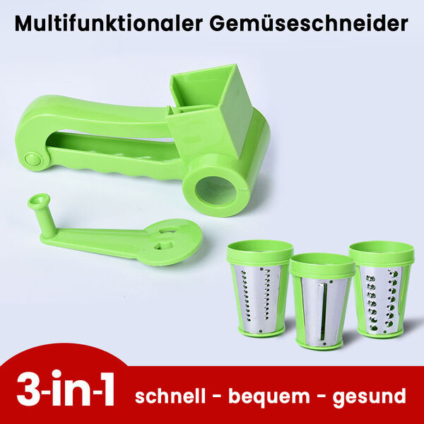 Mini Obst- & Gem&uuml;seschneider mit 3 Klingen, Gr&ouml;&szlig;e 18x8x12cm, Gr&uuml;n image number 4