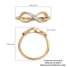 Diamant Infinity Ring 925 Silber 585 Vergoldet image number 5