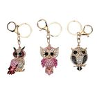 Set of 3 Schlüsselanhänger mit Strass - Eule, ca. 13?cm
