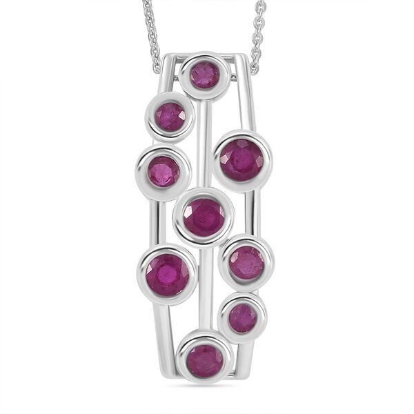 Afrikanischer Rubin (Fissure gefüllt) Schmuckset 925 Silber Platin, 925 Silber rhodiniert ca. 2.61 ct image number 0