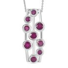 Afrikanischer Rubin (Fissure gefüllt) Schmuckset 925 Silber Platin, 925 Silber rhodiniert ca. 2.61 ct