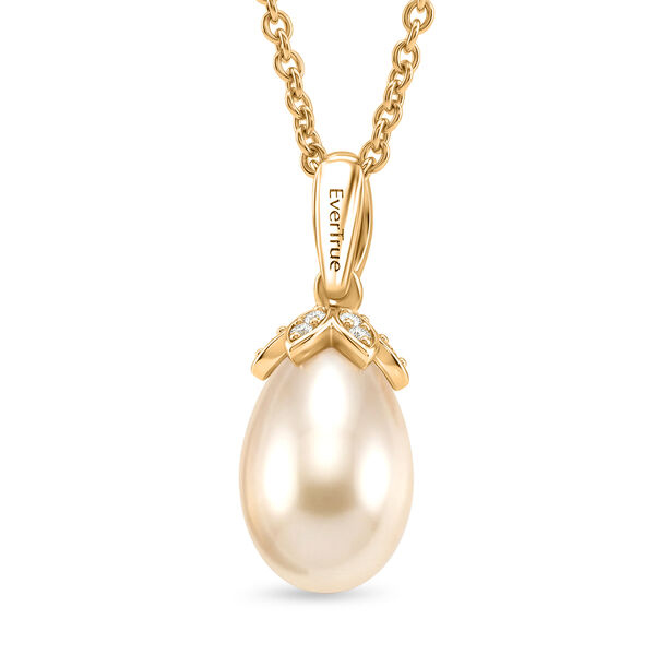 EVER TRUE Rosa S&uuml;&szlig;wasser Perle (13x9 mm), Wei&szlig;er Zirkon Schmuckset ca. 50 cm image number 4