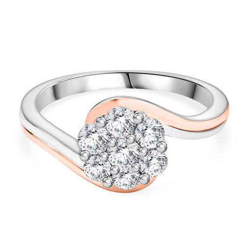 Moissanit Ring, 925 Silber platiniert und rosévergoldet - 0,56 ct. image number 0