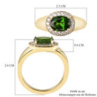 Natürlicher Chromdiopsid und Zirkon Halo Ring 925 Silber vergoldet  ca. 2,25 ct image number 5