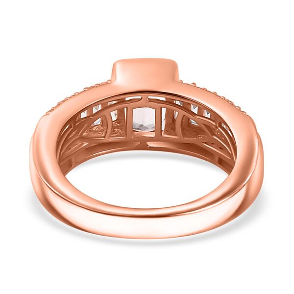 Rosa Morganit, Weißer Zirkon Ring 925 Silber 750 Roségold Vermeil (Größe 19.00) ca. 2.39 ct image number 6