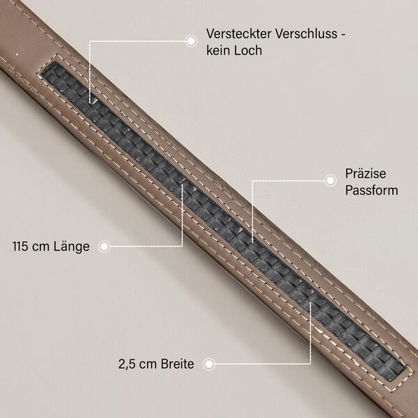 Automatik-Schnallen Lederg&uuml;rtel, Taupe image number 5