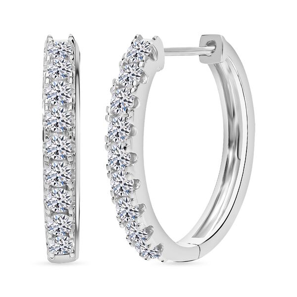 LUXURIANT SI-GH Labor Diamant Ohrringe, 925 Silber platiniert - 1 ct.