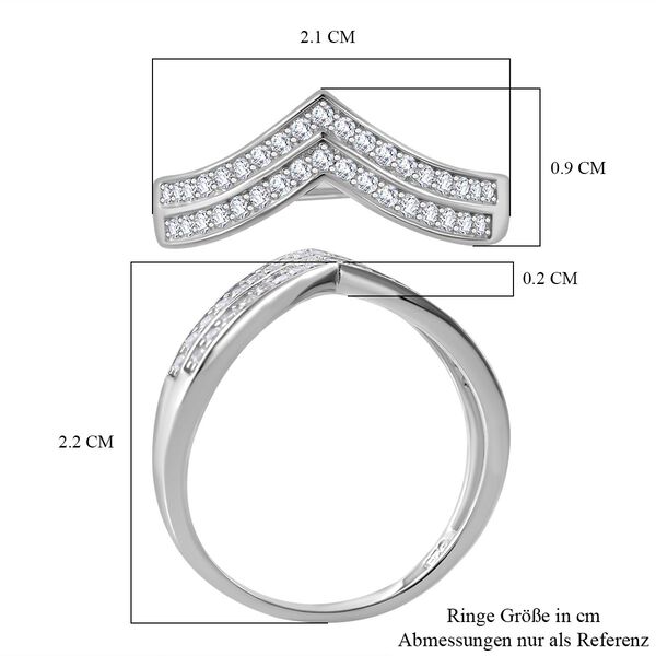 LUSTRO STELLA - Wei&szlig;er Zirkonia Ring, 925 Silber rhodiniert (Gr&ouml;&szlig;e 21.00) image number 5