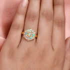 Natürlicher Äthiopischer Opal und Zirkon Ring 925 Silber vergoldet  ca. 1,80 ct image number 2
