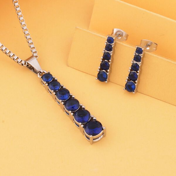 Blaues Kristall-Schmuckset image number 1