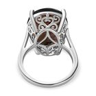 Rauchquarz Ring, 925 Silber platiniert (Größe 19.00) ca. 15.00 ct image number 5