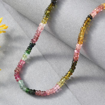 D'Joy Mehrfarbig-Turmalin Halskette ca. 45 cm + 5 cm Extender, 925 Silber rhodiniert ca. 40,00 ct.