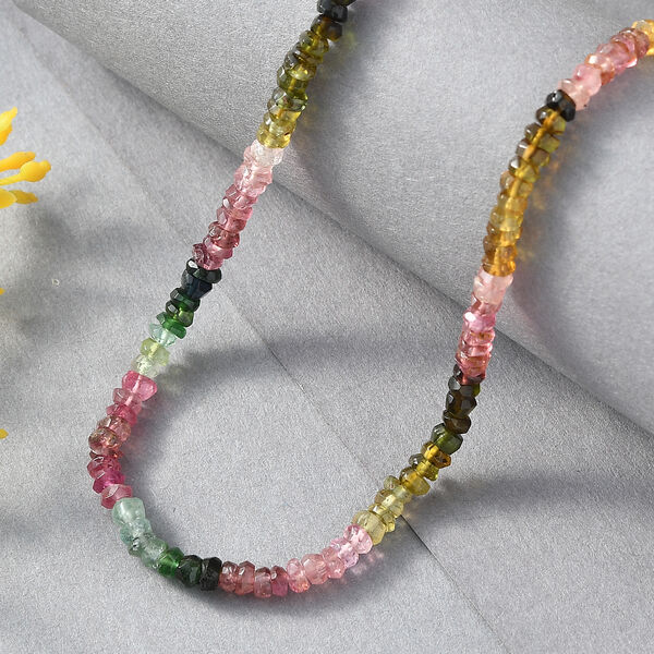 D'Joy Mehrfarbig-Turmalin Halskette ca. 45 cm + 5 cm Extender, 925 Silber rhodiniert ca. 40,00 ct. image number 2