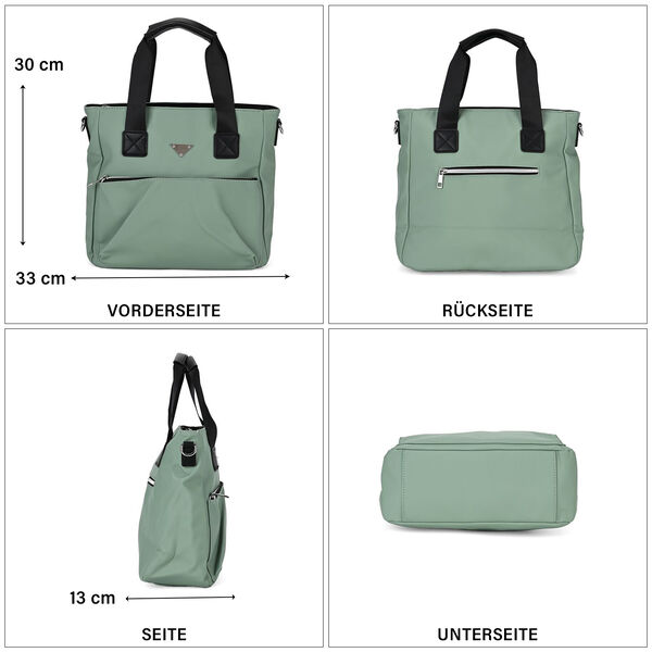 Praktischer Shopper mit verstellbarem Riemen, Grün image number 5