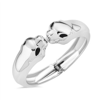 Statement-Armreif im Panther-Design in Silberton, 18cm