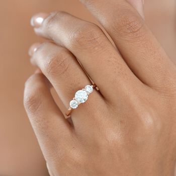 D'Joy Moissanit Ring, 925 Silber ros&eacute;vergoldet - 1,22 ct.