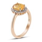 AA Gelber Saphir und Diamant Ring 375 Gelbgold image number 3