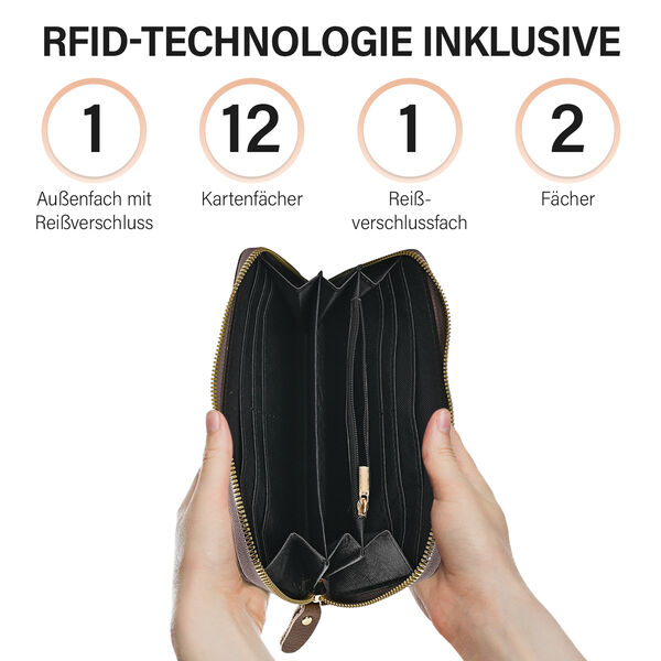 Echtleder Kreditkartenetui, khakifarben image number 3