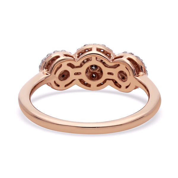 Champagner und Wei&szlig;er Diamant Ring 925 Silber Rosegold Vermeil image number 3