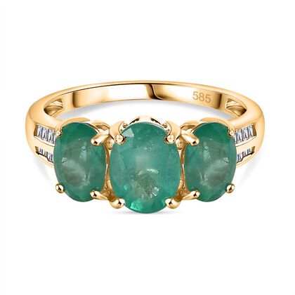 AAA Gemfields Kagem Sambischer Smaragd Ring 585 Gold (Gr&ouml;&szlig;e 20.00) ca. 2.90 ct