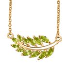 D’joy Peridot Halskette ca. 45 cm 925 Silber 750 Gelb Vergoldet ca. 1,73 ct.