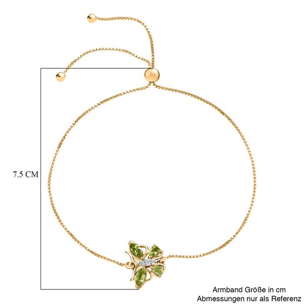 D'Joy Peridot Armband ca. Flexibles cm 925 Silber vergoldet ca. 0.97 ct image number 6