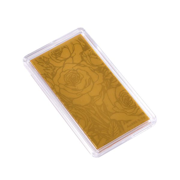 Rosenblumen Barren in 999 Gold image number 2