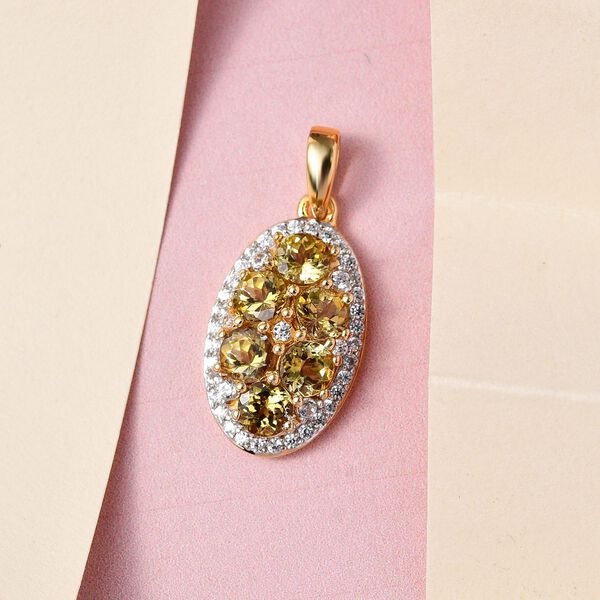 Natürlicher, goldener Tansanit und Zirkon-Anhänger - 2,07 ct. image number 3