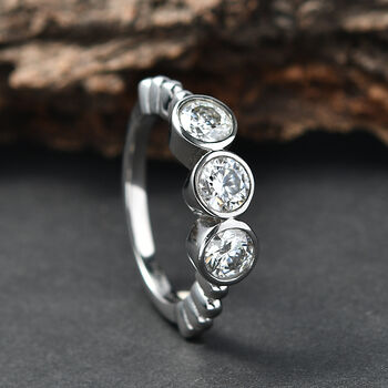 EVER TRUE Moissanit Ring 316L Edelstahl (Gr&ouml;&szlig;e 17.00) ca. 1,39 ct