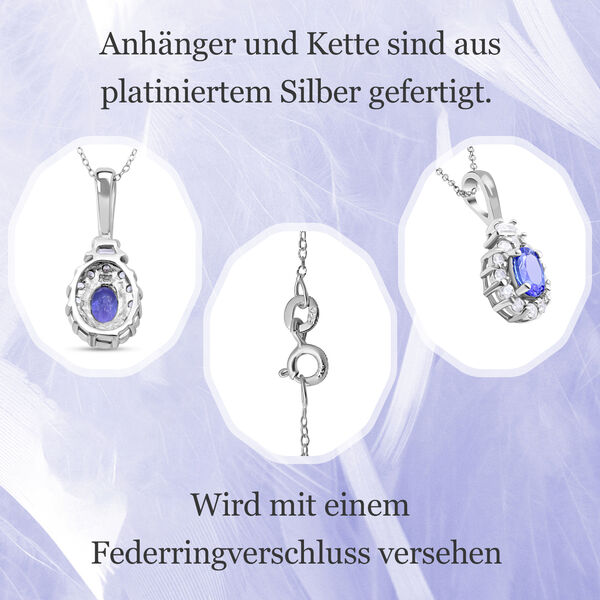 Crown of Light AAA Tansanit und Zirkon Anh&auml;nger mit Kette image number 9