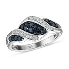 Blauer Diamant P Ring, 925 Silber platiniert (Größe 16.00) ca. 0,33 ct image number 3