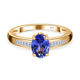 AAA Tansanit und Diamant Ring - 1,54 ct.