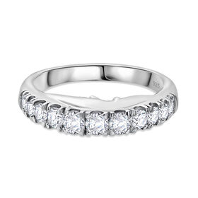 Moissanit Ring 925 Silber rhodiniert (Größe 17.00) ca. 0,76 ct