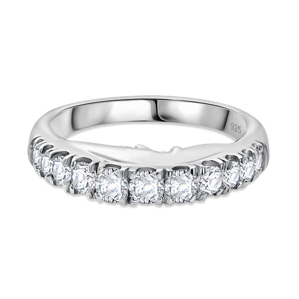 Moissanit Ring 925 Silber rhodiniert (Gr&ouml;&szlig;e 17.00) ca. 0,76 ct