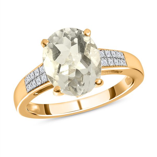 Mexikanischer, nat&uuml;rlicher Hyalit Opal und Moissanit -Ring - 2,73 ct. image number 4