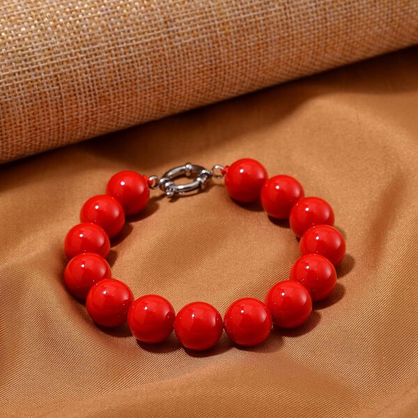 Rotes Muschelkernperle Armband image number 1