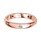 Weißer Diamant P Ring 925 Silber Roségold Vermeil (Größe 21.00) ca. 0,02 ct