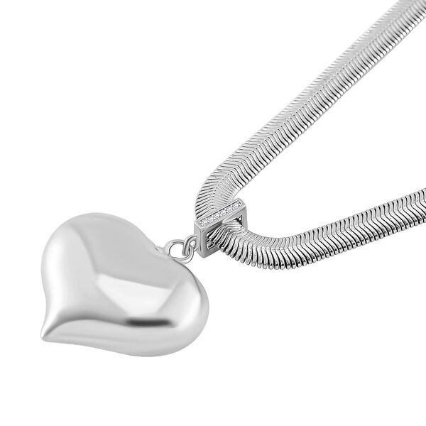 Herz Halskette in Silberton, 45+5 cm image number 4