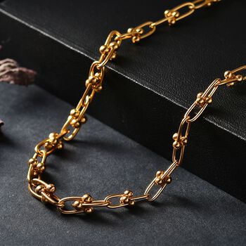 Halskette mit abgestuften Gliedern, 925 Silber vergoldet