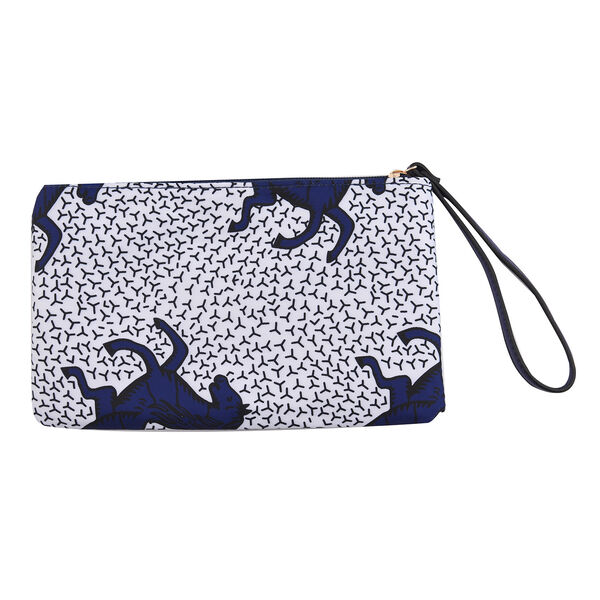 2er-Set, Clutch - 21,59x13,97 cm und Schultertasche - 30,48x12,7x21,59 cm, Pferd Muster, Wei&szlig; und Blau image number 6